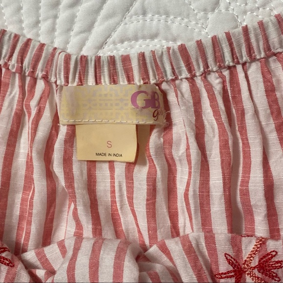 GB girls red & white stripe embroidered dress - Picture 7 of 8